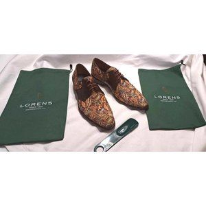 NWB Mens Lorens Piel Leather Paisley Shoes Are You Man Enought 9 1/2